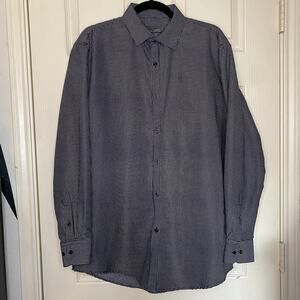 Ruffini Black Label Shirt Mens Slim FIt Black Polka Dot - L